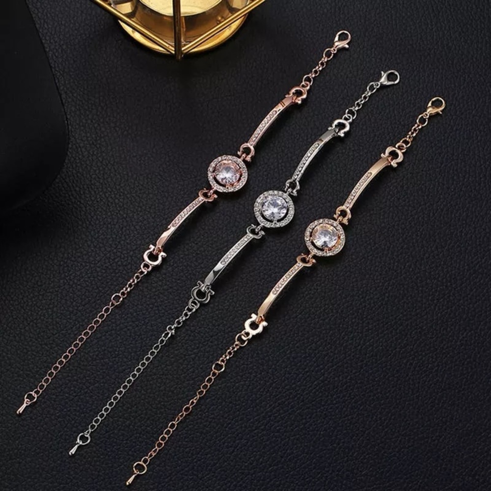 NWT Halo CZ Bracelet - Rose, Gold, Silver - Picture 3 of 6